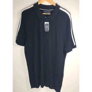 Vince Camuto Knit Sleeves Mens XXL Polo Shirt – NWT, 100% Cotton,‎ Black